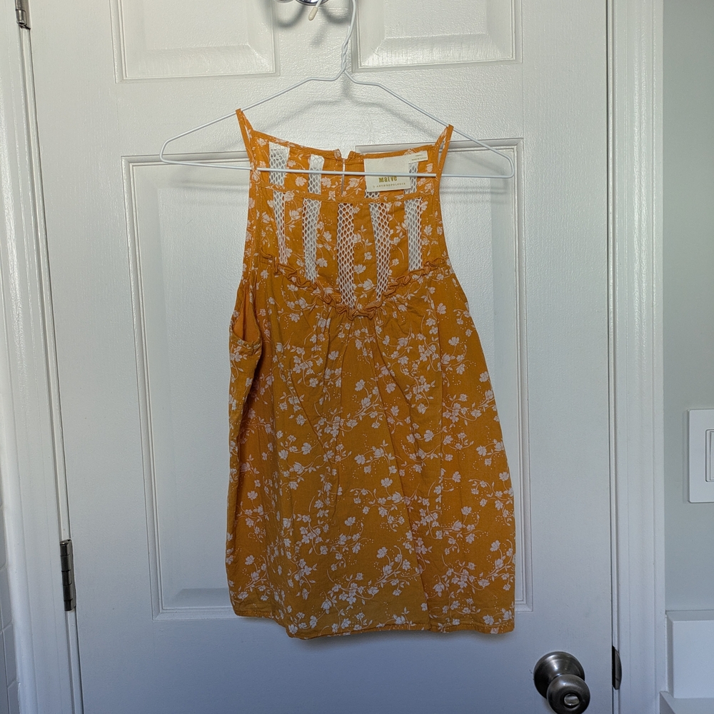 Maeve Martell Mustard Floral Tank Top